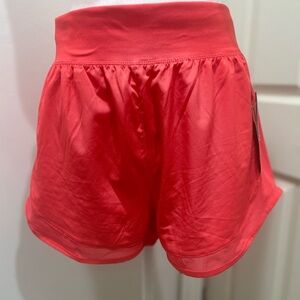 Asics Red Athletic Shorts Lightweight Performance